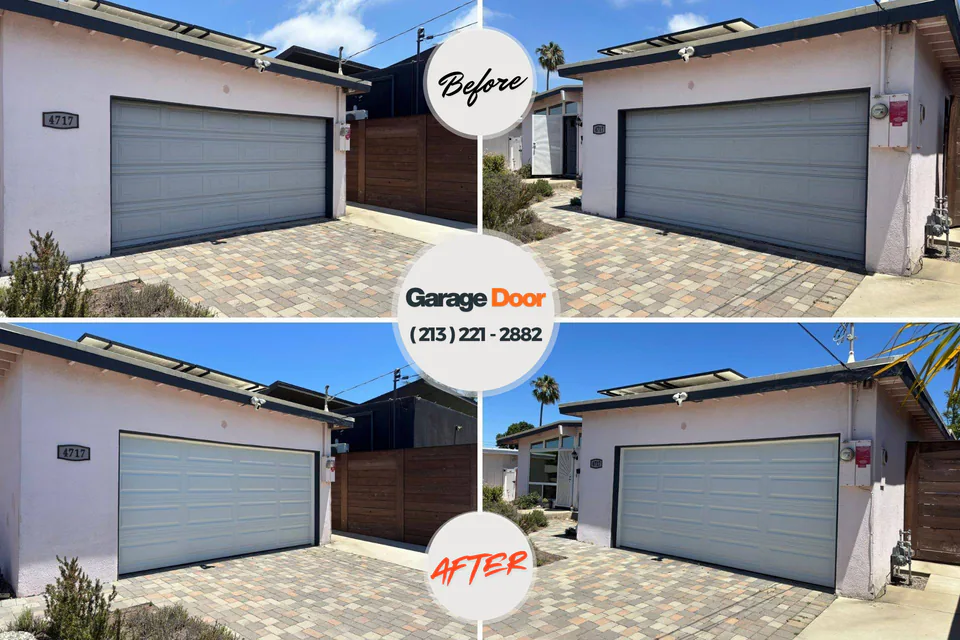 Before and after: garage door repair South Farmingdale, NY